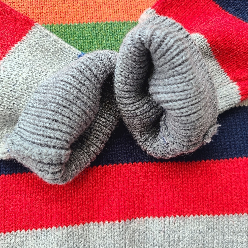Baby GAP Toddler Boy Girl Stripe Crewneck Pullover Sweater Grey/ Multi 2T - Picture 5 of 7